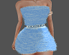 Short Aqua Fur Dress