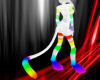 ~N~ Rainbow Wht cat tail
