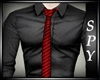 !Spy Black Shirt Red Tie