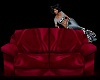 red pose couch