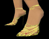 Gold yellow lace shoe