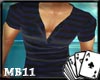XI Striped V-Neck Muscle