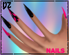 Black & Pink Dia Nails