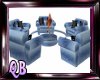Blue club couch