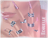 E~ Nails + Rings Pink