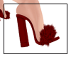 Fur heels-red