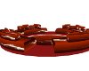 Red&Wht Circular Couch