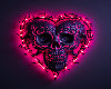 Spooky Neon Heart Skull