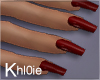 K red dark vamp nails