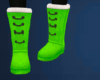 green cozy boots