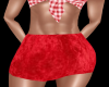 Red Suede Mini Skirt