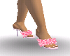 pink silk slippers
