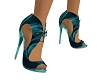 teal organza heels