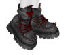 black and red boots