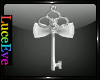 White Vintage Key w/Bow 