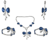 5Pc Blue Jewelry Set