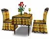 Table for 4 gold lether