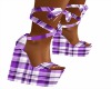 purple plaid wedge shoes