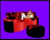 Black and red sofa
