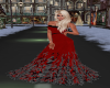 Red + Black Feather Gown