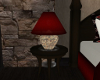 Red Side table w/ Lamp