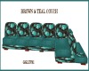 BROWN & TEAL COUCH
