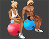 Gym Ball Seat Blue Red