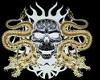 Golden dragon skull