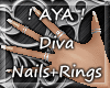 ! AYA ! Diva Nails+Rings