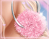 Pink Pom Hoops