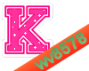 The letter K (Pink)