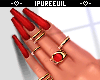 !! Nails Red +  Rings