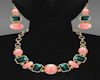 Teal and Coral Necklace