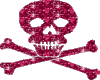 pink glitter emo skull