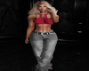 R~ Jane Denim Set Red