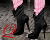 Black Boots w Pink Socks
