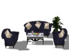 Blue Classic Sofa Set