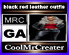 black red leather outfis