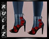 Black Red Rose Boots