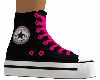 Blk Converse Pink Lace