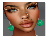 green ball earring