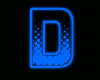 Blue D Neon Letter