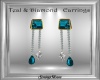 Teal & Diamond Earrings