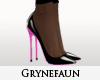 Black pink heels nylons