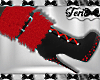 Black Red Fur Boots