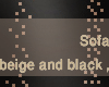 Sofa, beige and black