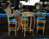 Table blue&gold retro