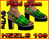 Heels 109 green plaid