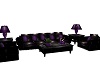 Black/Purple Couch Set