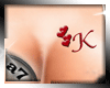 Chest Tatto letter K RED